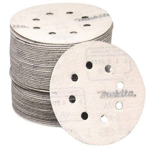 Makita 5 in. 40-Grit Hook and Loop Round Abrasive Disc (50-Pack) for Orbital Sander