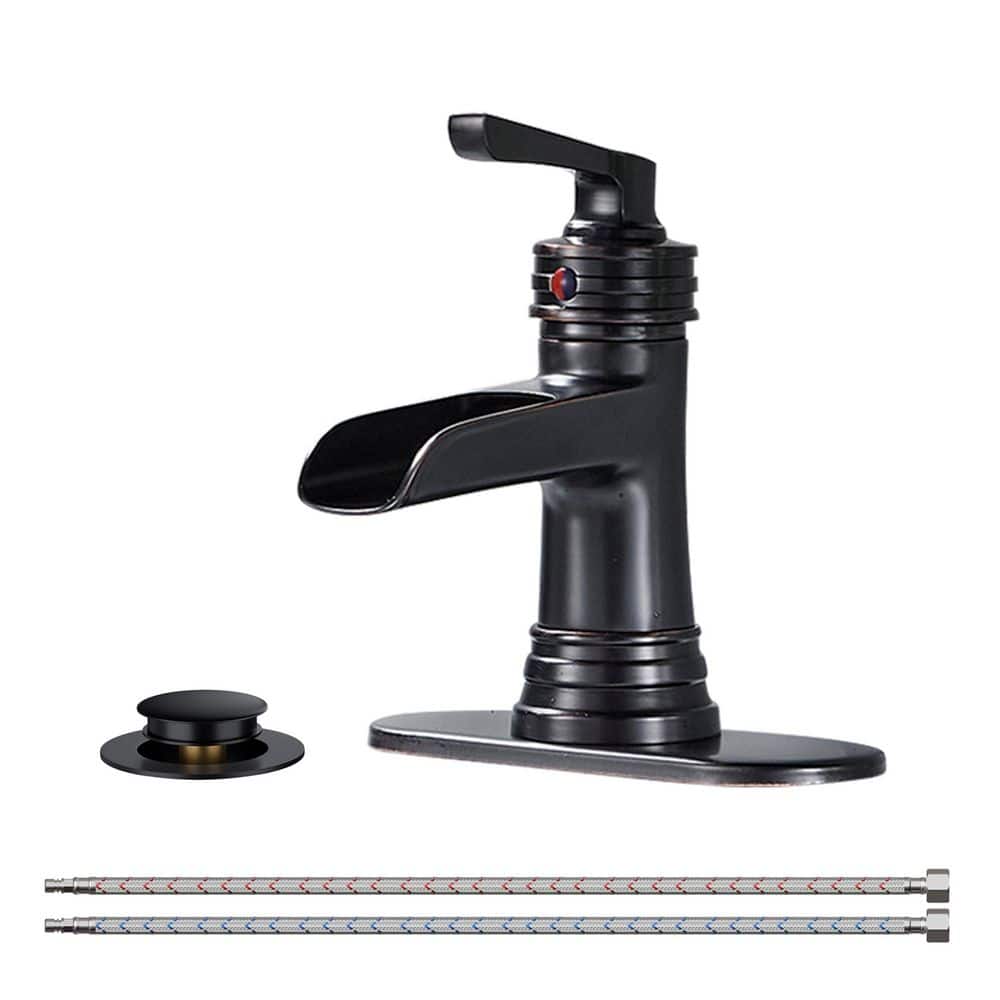 Single-Handle Bathroom Faucet with Deckplate Included and Spot Resistant in Oil Rubbed Bronze price history on PriceWatchPro