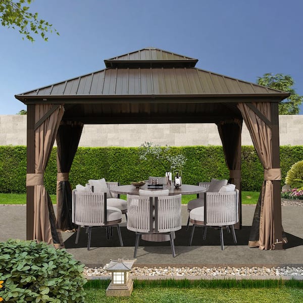 domi outdoor living 10 ft. x 10 ft. Aluminum Hardtop Gazebo with