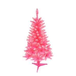 4 ft. Pre-Lit Fashion Pink Pine Artificial Christmas Tree with 150 UL-Listed Clear Lights
