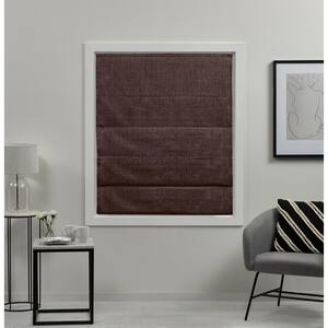 Acadia Chocolate Cordless Total Blackout Roman Shade 31 in. W x 64 in. L