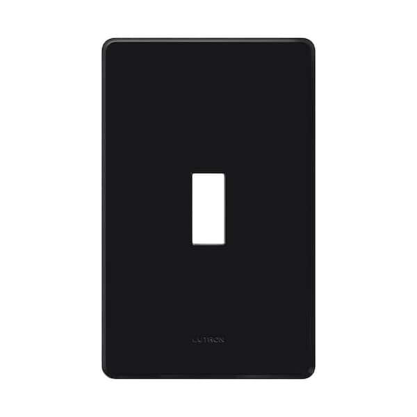 Lutron Fassada 1 Gang Toggle Switch Cover Plate for Dimmers and Switches, Black (FG-1-BL)