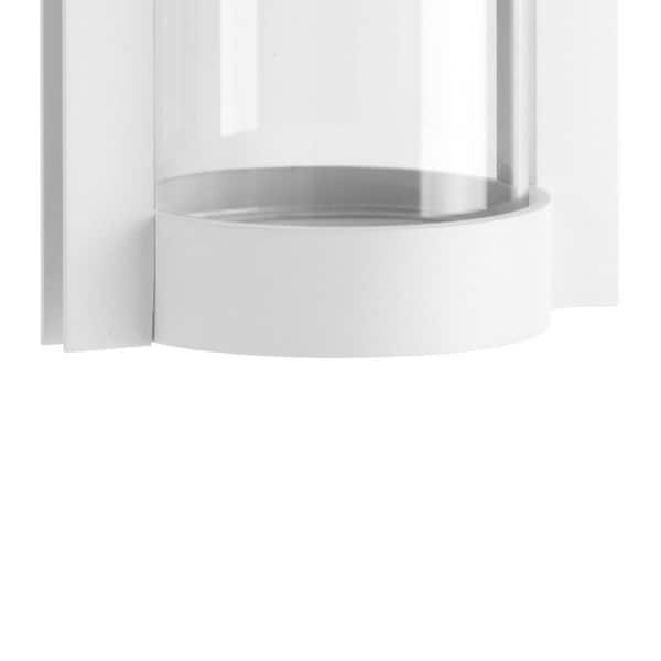 Z-1030 LED Collection 1-Light White Clear Glass Modern Outdoor Medium Wall Lantern Light