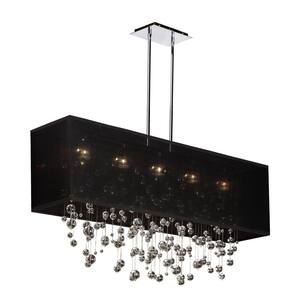 Finishing Touches 007 4-Light Smooth Crystal Balls and Polished Chrome Chandelier W Black Rectangular Shade