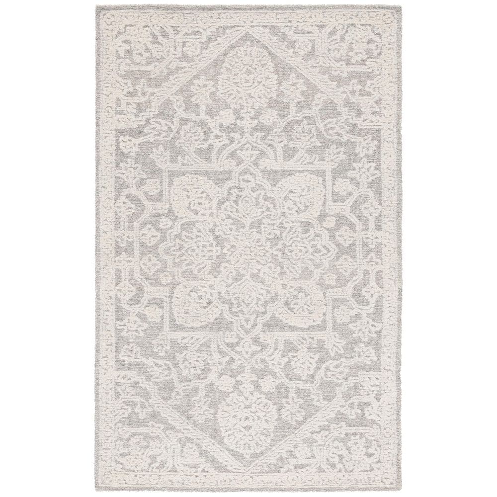 Ebony 6 ft. x 9 ft. Ivory/Gray Oversized Medallion Floral Area Rug price history on PriceWatchPro