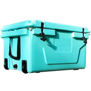 65 qt. Outdoor Chest Cooler in Blue, Fish Ice Chest Box