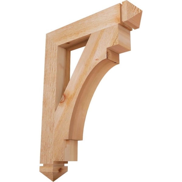 Ekena Millwork 4 in. x 32 in. x 24 in. Western Red Cedar Merced Arts and Crafts Rough Sawn