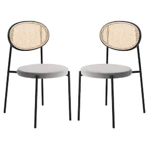 Euston Grey Velvet Dining Chair Set of 2