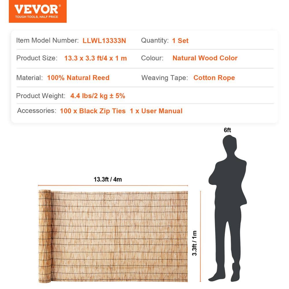 Natural Reed Privacy Screen Fence for Garden and Patio