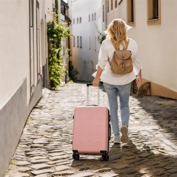 【新品】A VACATION TINY PINK INNOBULE 5 Pcs Luggage Set Light Pink ABS Plastic Hardside w