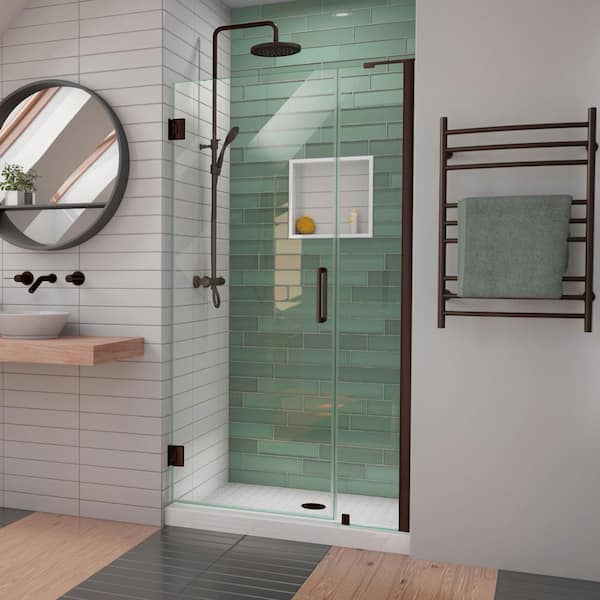 DreamLine Unidoor-LS 41 in. to 42 in. W x 72 in. H Frameless Hinged Shower Door in Oil Rubbed Bronze