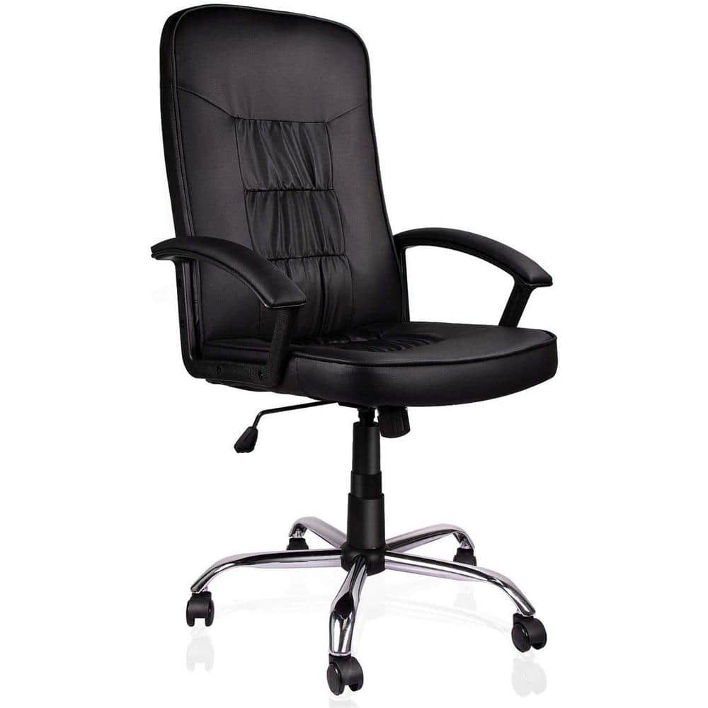 Black Office Ergonomic Office Chair Executive Bonded Leather Computer Chair