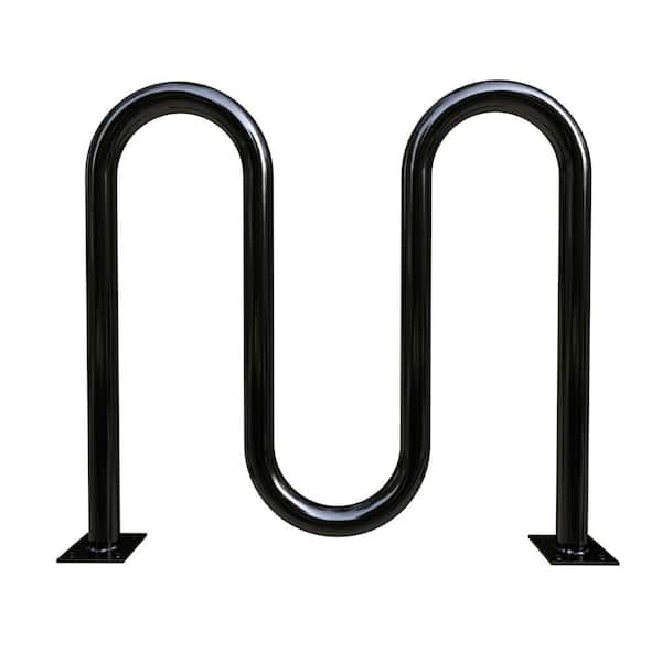 Action 5-Bike Black Powder Coat Surface Mounted Wave Bike Rack