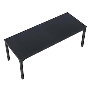 Moroni 78.7 in. Rectangle Black Wood Conference Table Desk Large Meeting Seminar Table with Metal Frame for Office