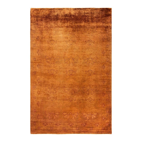 Overdyed Gold 6 ft. x 9 ft. Solid Wool Indoor Area Rug