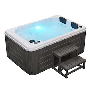 Riley 2-Person 26 Jet Lounger Hot Tub in Cloud Gray with Ozonator