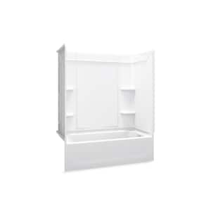 Ensemble Medley 60 in. x 31.25 in. x 74.25 in. 4-piece Tongue and Groove Tub Wall in White