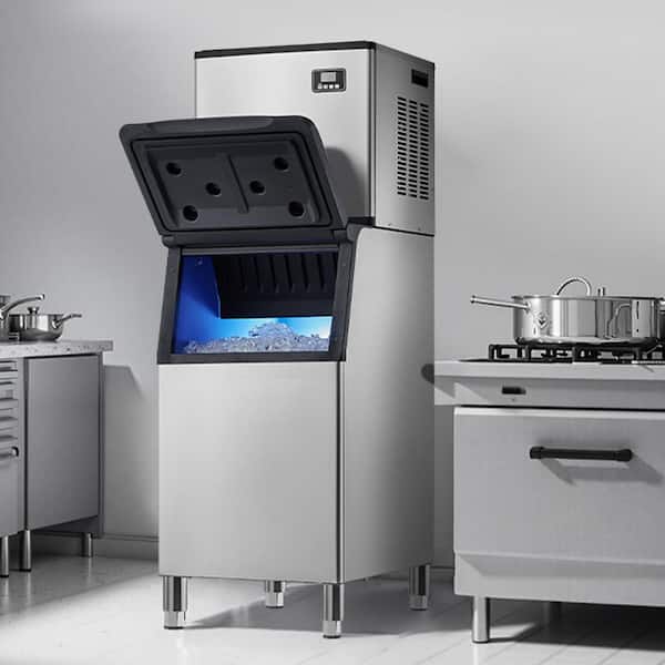 360 lbs. /Day Commercial Ice Maker 17.6 in. W Stainless Steel Self-Cleaning Adjustable Thickness Hotel-Head Only Silver