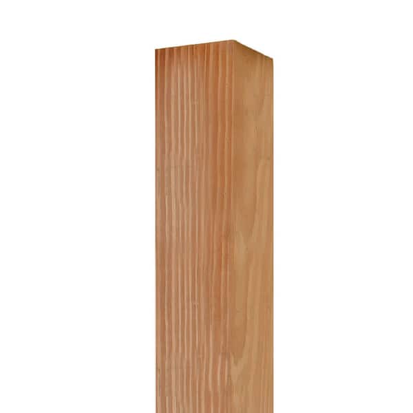 4 in. x 4 in. x 8 ft. Western Red Cedar Blank Fence Wood Post (2-Pack)