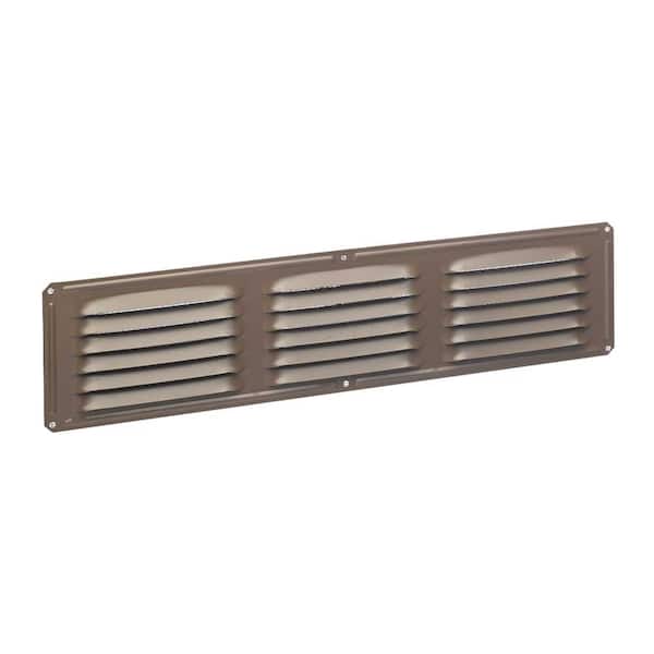 Gibraltar Building Products 16 in. x 0.25 in. Rectangular Brown Built-in Screen Aluminum Soffit Vent