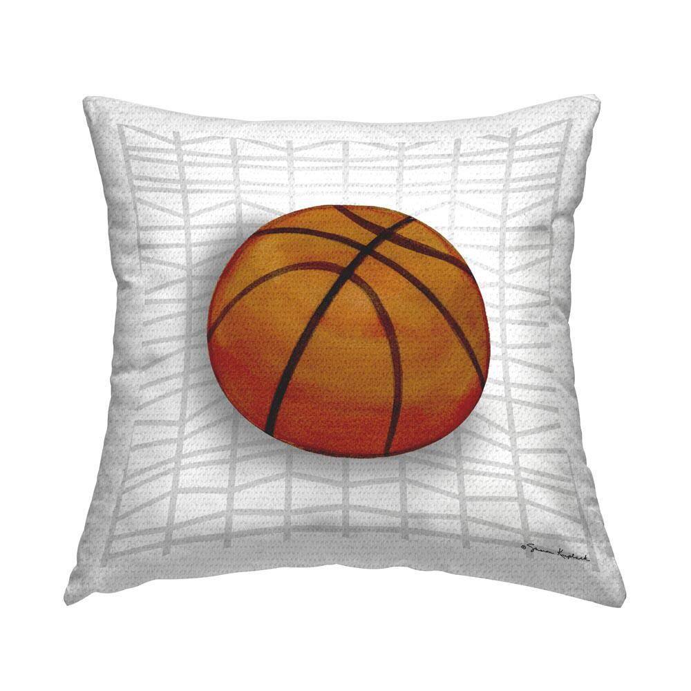 Basketball on Geometric Outdoor Printed Throw Pillow by Sharon Kuplack price history on PriceWatchPro