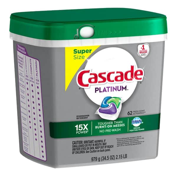 Cascade Platinum ActionPacs Dishwasher Detergent Pods 5.5 Oz Fresh Scent 10  Pods Per Pack Case Of 6 Packs - Office Depot