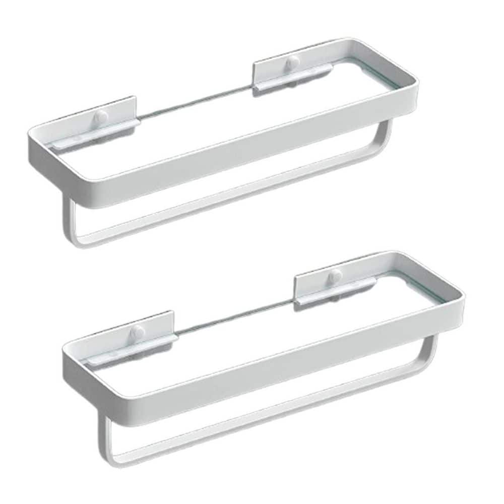15.7 in. W x 4.68 in. D 2 Tier White Bathroom Shelf Decorative Wall Shelf