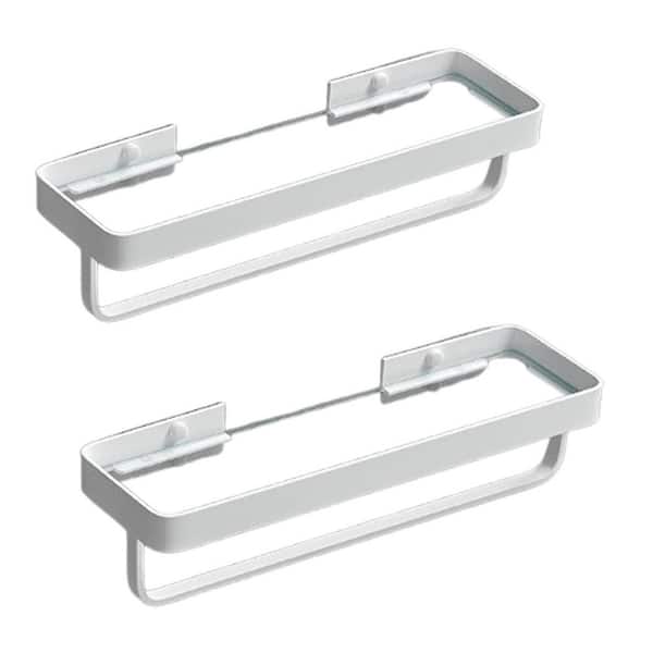 15.7 in. W x 4.68 in. D 2 Tier White Bathroom Shelf Decorative Wall Shelf