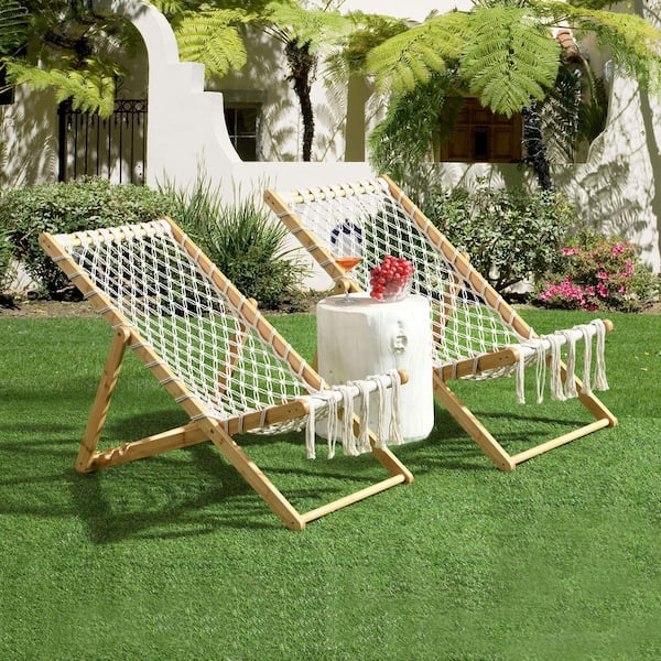 Bamboo Outdoor Lounge Chair Set of 2