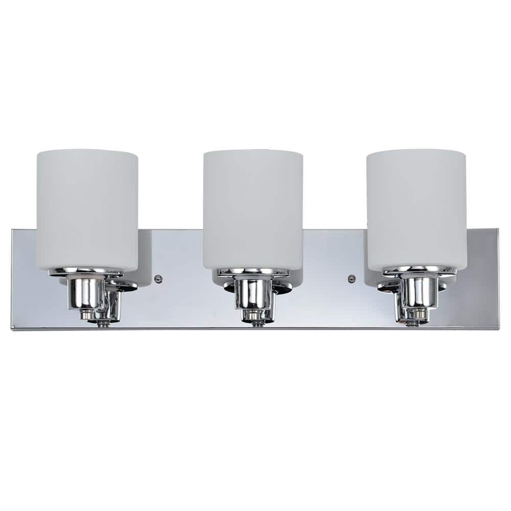 Dane 24 in. 3-Light Polished Chrome Vanity Light with Frosted Glass Shade price history on PriceWatchPro