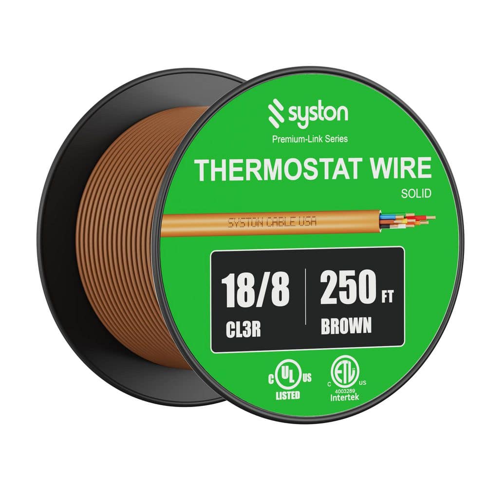 Syston Cable Technology 250 ft. 18/8 Brown Solid Bare Copper CMR