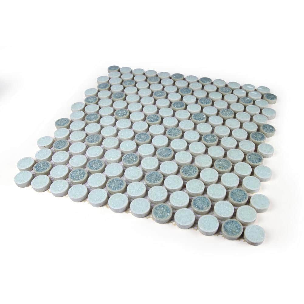 Arabesque Blue Porcelain Mosaic Tile Sheet for Bathroom and Kitchen