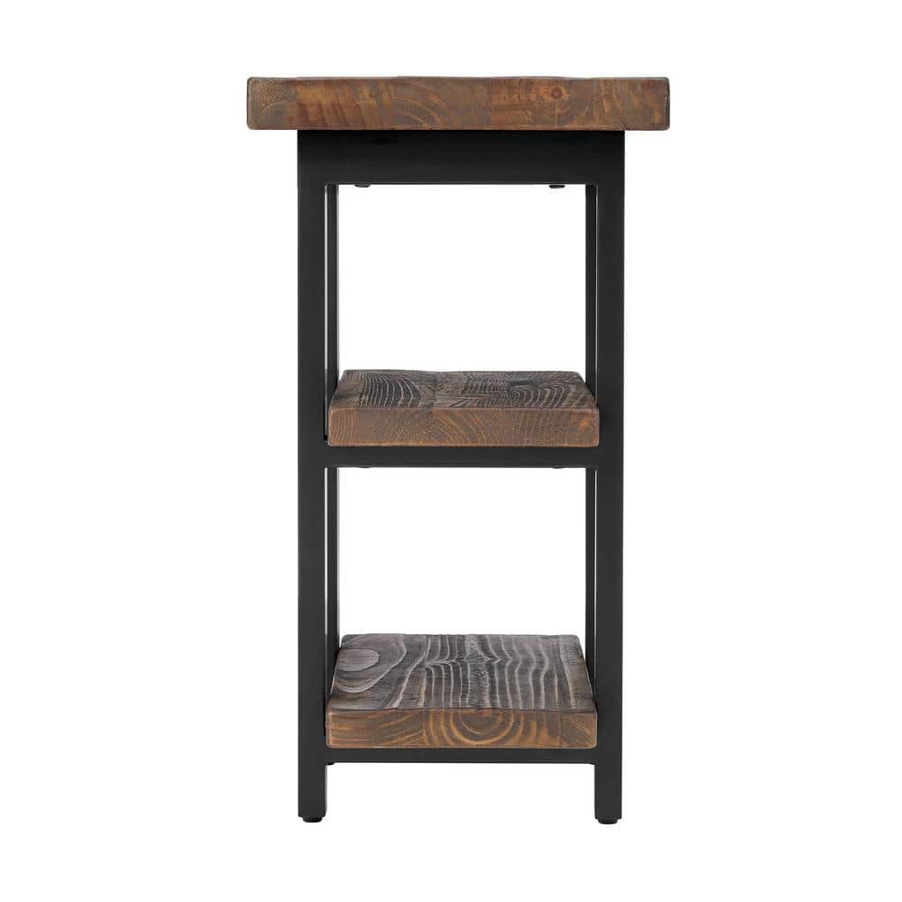 Pomona Rustic Natural 18.5" Reclaimed Wood and Metal End Table