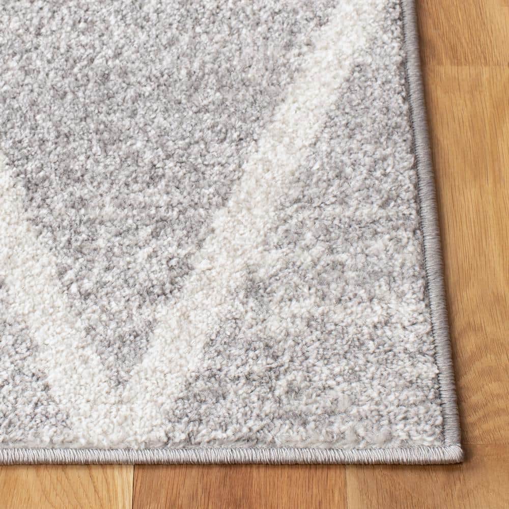 Adirondack Gray and Ivory Square Synthetic Area Rug