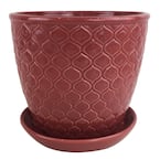 6 in. Ventura Ceramic Planter in Red