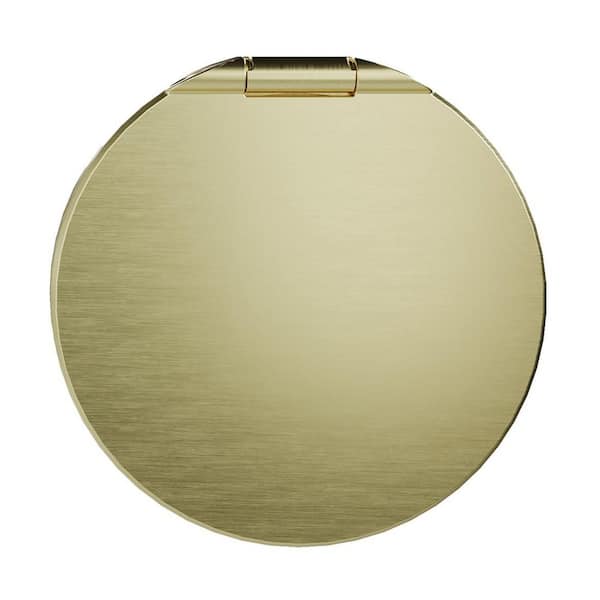 Pass & Seymour 1-Gang Champagne Bronze Round Kitchen Countertop Single Outlet Metal Wall Plate Lid