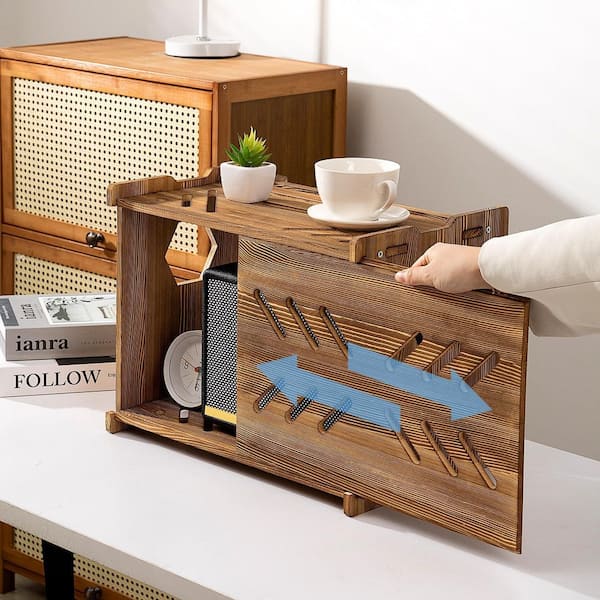 Ahfiwaso Solid Wood Projector Shelf Router Projector Stand Storage