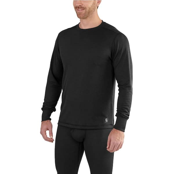 Carhartt Men's Medium Black Cocona/Polyester Base Force Extremes Cold Weather Crewneck Shirt