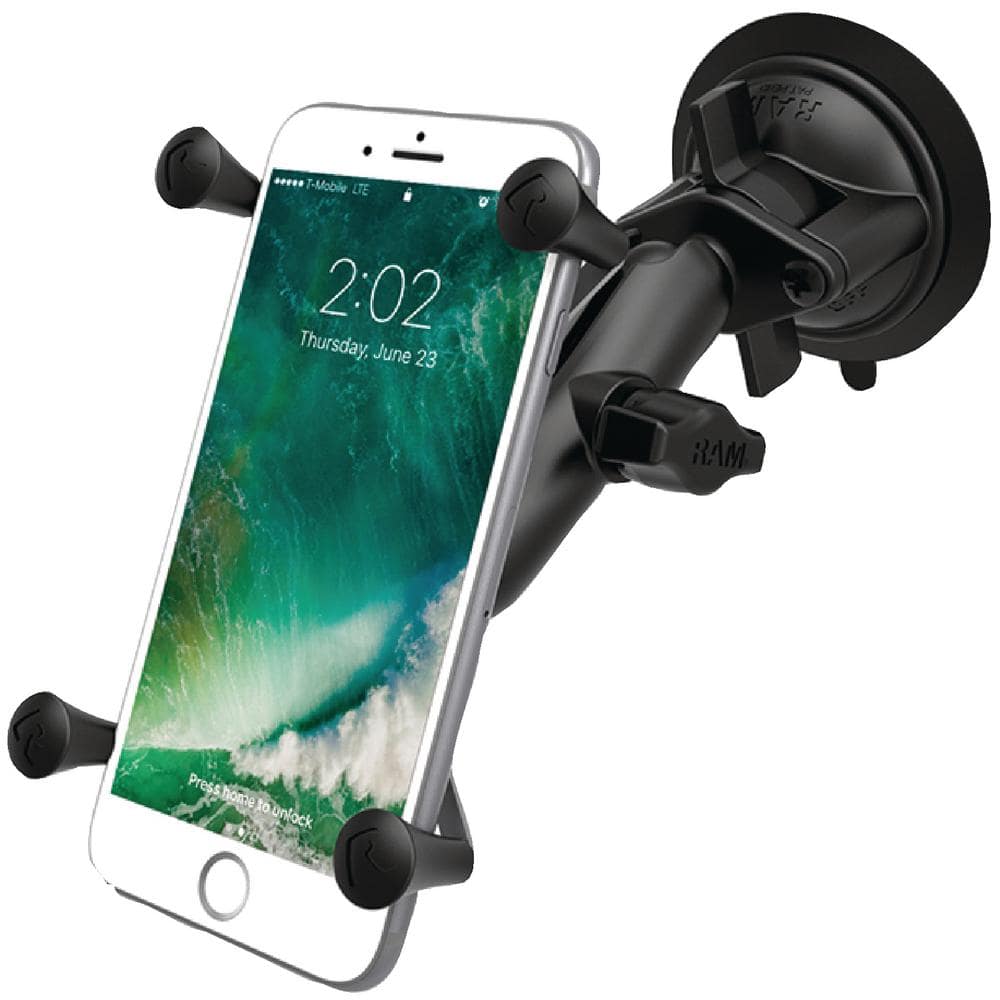 RAM MOUNTS Ram Twist Lock Suction Cup Mount With Universal X-Grip  Cell/iPhone Cradle RAM-B-166-UN7 The Home Depot