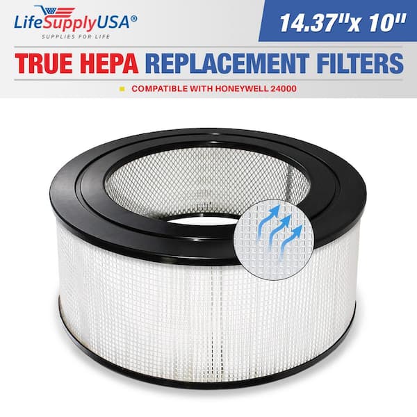 LifeSupplyUSA True HEPA Filter Replacement Compatible with Honeywell 24000 Air Purifier
