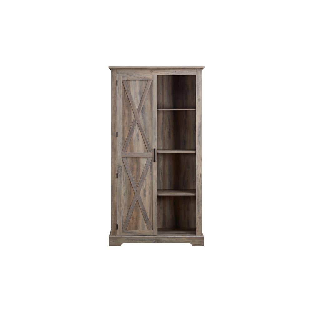 15.75 in. W x 39.37 in. D x 74.40 in. H Gray MDF Freestanding Linen Cabinet with Shelves for Home in Gray Wash price history on PriceWatchPro