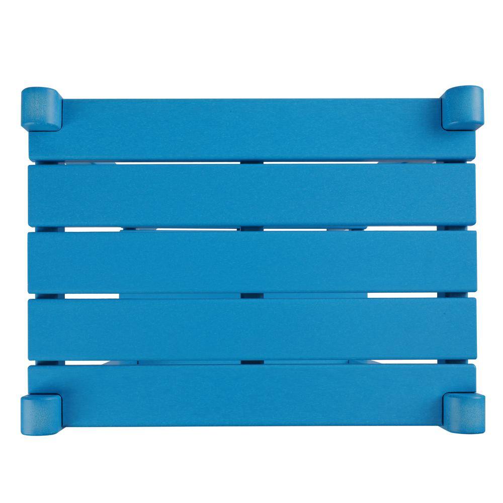 Laguna Pacific Blue HDPE All Weather Outdoor Two Shelf Table