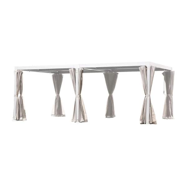 12 ft. x 20 ft. White Aluminum Outdoor Adjustable Louvered Pergola with Waterproof Roof
