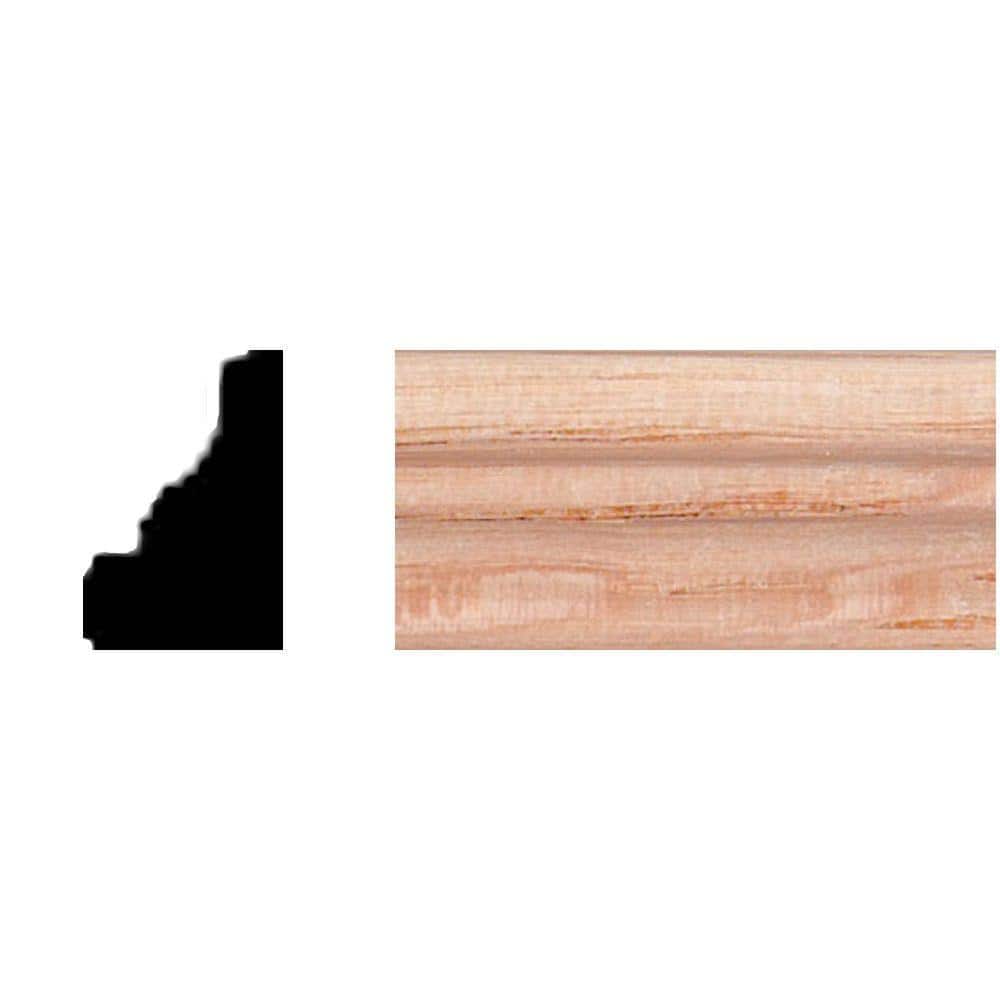 1/4 in. D x 0.375 in. W x 96 in. L Unfinished Red Oak Wood Colonial Wall Pa