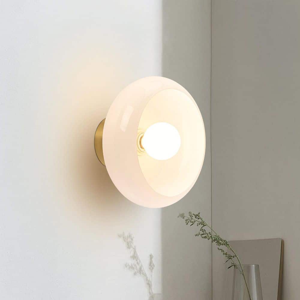 Cheyenne 10.4 in. 1-Light Brass Modern Wall Sconce with Glass Shade price history on PriceWatchPro