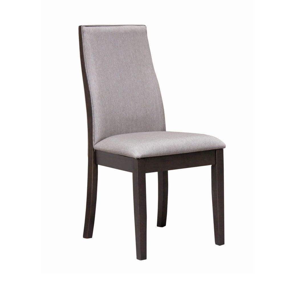 Benjara Gray And Brown Fabric Wooden Frame Dining Chair (Set Of 2 ...