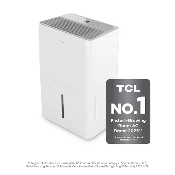50 pt. 4500 sq. ft. Smart Dehumidifier in. White, Ideal for Basements, Rooms