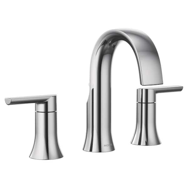 MOEN Doux 8 in. Widespread 2-Handle Bathroom Faucet Trim Kit in Chrome (Valve Not Included)