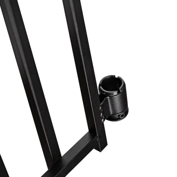 NUVO IRON Quick Fence Series 24in. W x 34 in. H Black Steel Coral Fence Double Gate Latch Included