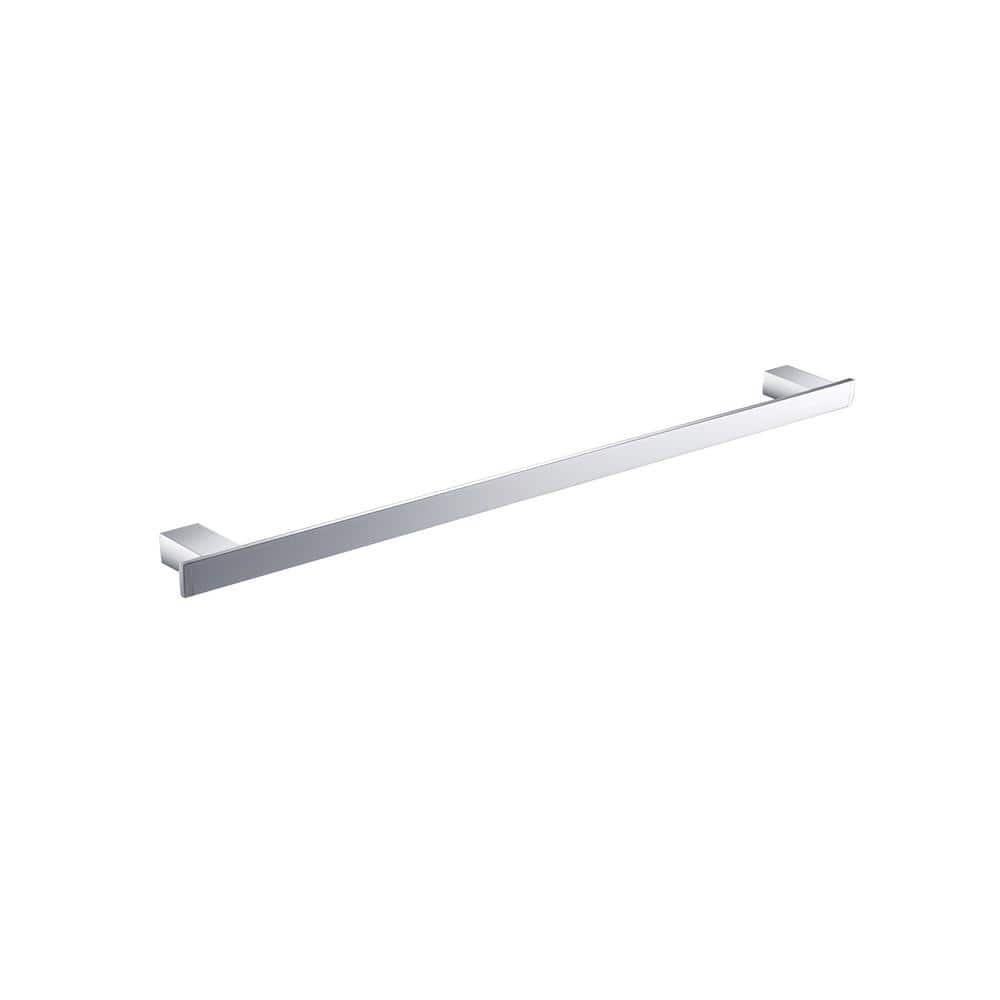 Sleek Chrome Wall Mounted Bathroom Towel Bar